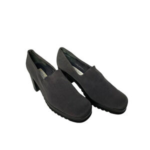 Valerie Stevens Womens Black Chunky Heel Slip-On Shoes Size 8M
